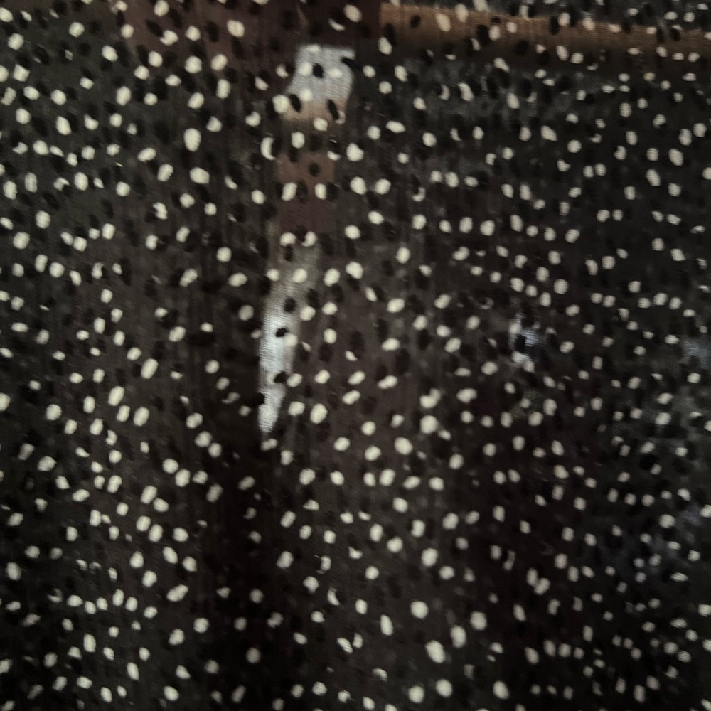 Zara Black Dress with White Speckles wrap dress in the front . Like new - Picture 4 of 6